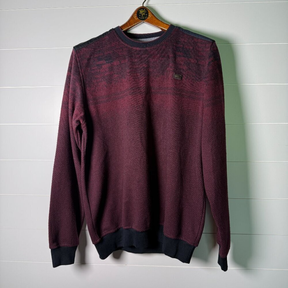 Galvani Sweater Elbow Patches, Burgandy with Black Detail, Size M